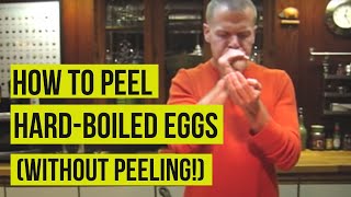 How To Peel HardBoiled Eggs Without Peeling  Tim Ferriss [upl. by Ehcrop]