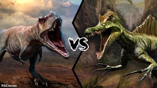 TREX vs GIGANOTOSAURUS vs SPINOSAURUS vs INDOMINUS REX  Jurassic World Evolution 2 [upl. by Goldarina]