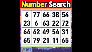 Number Search It may seem easy but its challenging【Memory  brain game  Quiz 】167 [upl. by Jerz447]