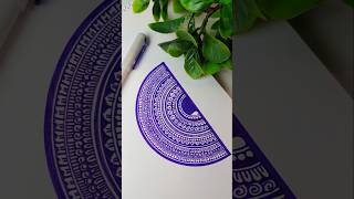 Half mandalaMini mandala💜 shorts art mandalaart minimandala trending drawing [upl. by Elamrej]