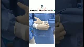 Correct way of removing medical gloves medicalcollege motivational youtube shortvideo [upl. by Aicat]