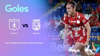 América de Cali vs Atlético Nacional goles  Liga Femenina BetPlay Dimayor 2023  Fecha 15 [upl. by Keiryt951]