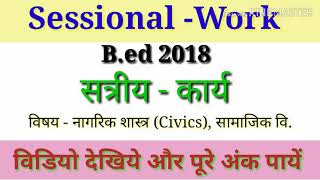 Civics SessionalWork 2019  BEdBSTCDLed etcll Sessional amp LessionPlan in hindi 2019 बीएड [upl. by Hakym174]