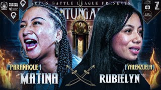 Motus Battle  MATINA vs RUBIELYN [upl. by Margarete]