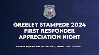 Greeley Officer Performs National Anthem at 2024 Greeley Stampede First Responder Appreciation Night [upl. by Vinni840]