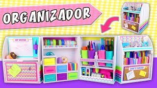 ORGANIZADOR DE ESCRITORIO Desplegable de Cartón  Regreso a Clases  Manualidades aPasos [upl. by Zeret141]