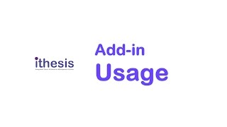 iThesis Addin usage [upl. by Parsaye]