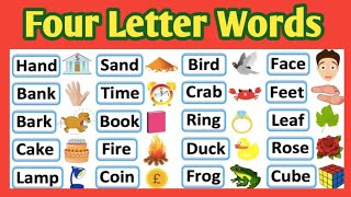 Four Letter Words Reading Words  4 Letter Words In English  Sight Words 4 Letter Words For Kids [upl. by Bunny]