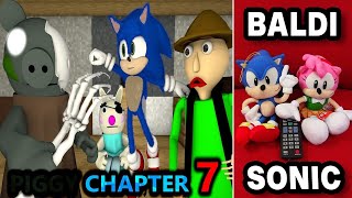 PIGGY CHAPTER 7 vs BALDI amp SONIC ROBLOX SPEEDRUNNER CHALLENGE METRO horror Minecraft Animation [upl. by Ainslie]