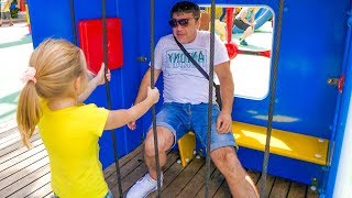 Nastya and dad play fun at the amusement park [upl. by Golanka811]