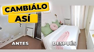 DORMITORIO PEQUEÑO LUJOSO y SENCILLO  Fácil y Rápida TRANSFORMACIÓN [upl. by Fatsug917]