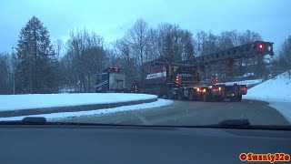 4K Volvo FH16 Loading Transporting And Unloading A Junttan PMX22 Piling Rig [upl. by Yelnikcm719]