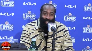 James Harden Reacts To The Clippers 125114 Win Over The Brooklyn Nets HoopJab NBA [upl. by Eyahsal940]