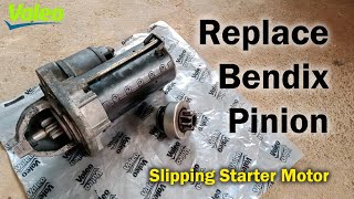 Replace Starter Motor Bendix Drive Pinion Yourself  Valeo  Starter Bendix Slipping [upl. by Tiana]