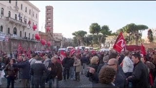 Italien Demonstrationen gegen Sparkurs [upl. by Alda]