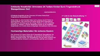 Entdecke Kreativität Ormromra 24 Farben Kinder Bunt Fingerabdruck Stempelkissen Set [upl. by Salvador]