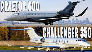 Embraer Praetor 600 vs Bombardier Challenger 350 [upl. by Hnahym51]