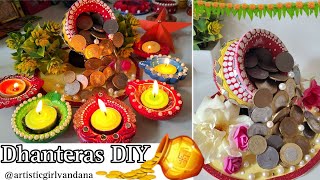 Dhanteras special coin potDIY decoration for Diwali and Dhanteras  Dhanteras DIY [upl. by Ojiram]