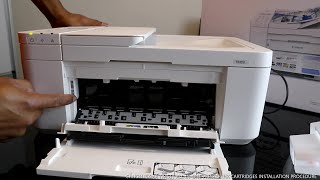 CANON PIXMA TR4551 ALL IN ONE PRINTER INK CARTRIDGES INSTALLATION PROCEDURE [upl. by Goodson]