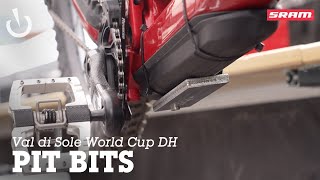 Val di Sole MTB World Cup DH PIT BITS  Bike Tech [upl. by Allanson]