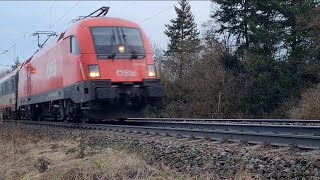 Ulm  Jungingen ÖBB Eurocity 112 Taurus Sandwich [upl. by Messing495]