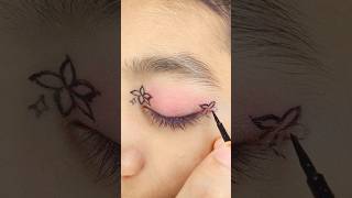 Beautiful 😍 create flower Eyeliner look 😍 shorts eyelinertoturial [upl. by Adiaros]