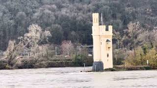 Sailing Past Bingen Mouse Tower River Rhine [upl. by Marcelle]