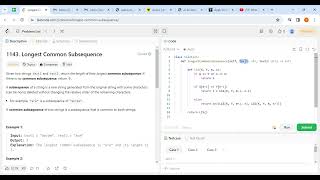 Leetcode 1143 Longest Common Subsequence leetcode dsa dsalgo faang amazon Leetcode1143 python [upl. by Rokach]