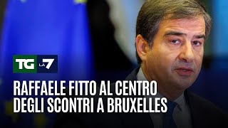 Raffaele Fitto al centro degli scontri a Bruxelles [upl. by Atinyl]