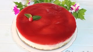 Tarta de cuajada y queso con mermelada de frambuesas [upl. by Naerad815]