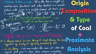 Origin Composition amp Types of Coal ‖ Proximate Analysis of Coal in Details with formula [upl. by Tuinenga686]