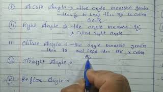 Define Acute angle Obtuse angle Right angle  Complete angle and Reflex angle [upl. by Ztirf326]