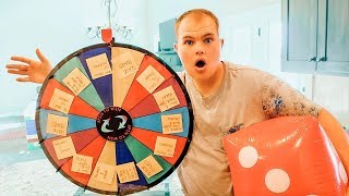 GIANT GAME BOARD CHALLENGE Mystery Wheel Challenges [upl. by Kcirej]