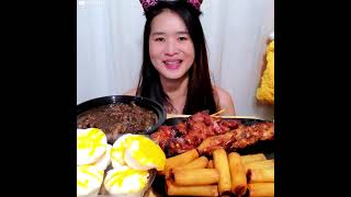 Eating Filipino Porks Blood Stew Dinuguan mukbang pinoyfood filipinofood asmr [upl. by Harli]