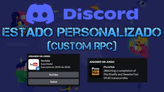 Como poner un estado personalizado para Discord  Discord Custom RPC 2024 [upl. by Nannah]