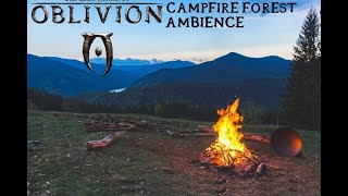 all’s well  oblivion elder scrolls with campfire forest ambience 1 hour ASMR 🍂🦉🌌🔥 [upl. by Abeu651]