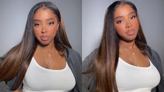 MY FAVORITE VPart Wig Highlighted Straight Hair  Relaxed Beginner Friendly X Taylor Tells [upl. by Jerrylee]