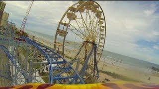 Sand Blaster Roller Coaster POV Daytona Beach Boardwalk Joyland Amusements Florida [upl. by Ahearn]