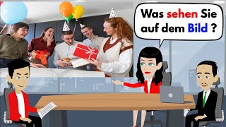 Deutsch lernen  Bildbeschreibung B1  DTZ amp Telc amp ÖSD  Prüfung 2023  Geburtstag amp Freundschaft [upl. by Annenn507]