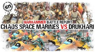 Chaos Space Marines vs Drukhari  Warhammer 40000 Battle Report [upl. by Ingram]