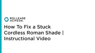 RollEase  How To Fix a Stuck Cordless Roman Shade  Instructional Video [upl. by Kazmirci79]