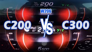 C300 vs C200 W206  100200kmh amp 0100kmh  CarPerferormance Media [upl. by Krenn]