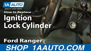 How to Replace Ignition Lock Cylinder 9596 Ford Ranger [upl. by Shalne]