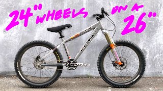 24 inch wheels on a 26 inch mtb dirt jumper [upl. by Eilsek]