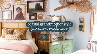 Cozy Coastal Bedroom Makeover  Vintage Thrifted Eclectic Style [upl. by Reena]