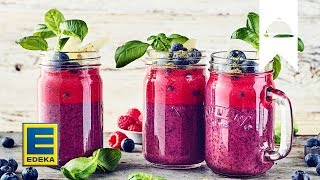 HeidelbeerSmoothie Rezept  Mit Honigmelone und MatchaPulver  EDEKA [upl. by Fiel]