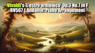 Vivaldis Lestro armonico Op3 No7 in F RV567 1Andante Piano Arrangement [upl. by Derraj]