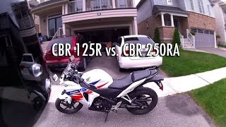 Honda CBR125R vs CBR250R Comparison Review [upl. by Lajib]