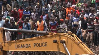 Kampala Rescue operations ongoing at deadly rubbish dump collapse  AFP [upl. by Ameh]