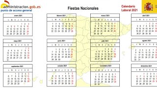 Calendario laboral 2021 próximos días festivos puentes y Semana Santa [upl. by Oppen163]